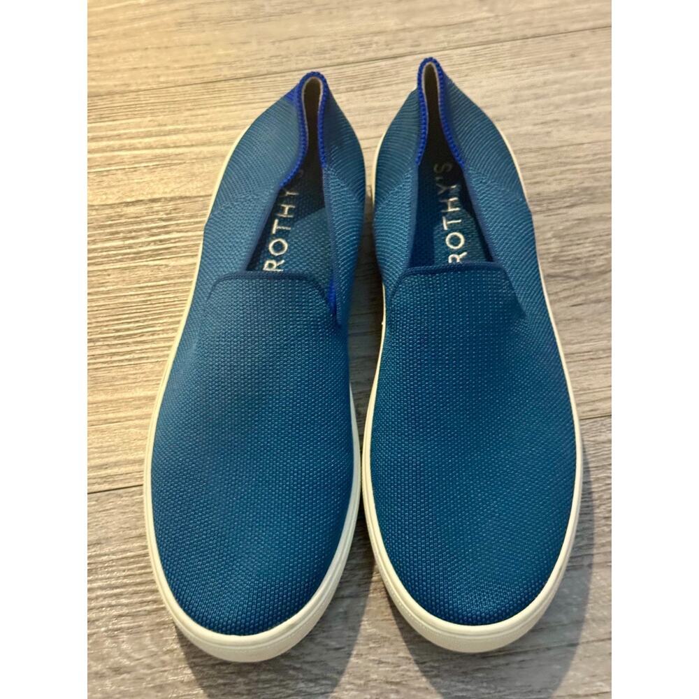 Rothys Womens Blue The City Slip On Sneaker Comfort Sustainable Loafer Sz 9 - Picture 3 of 6